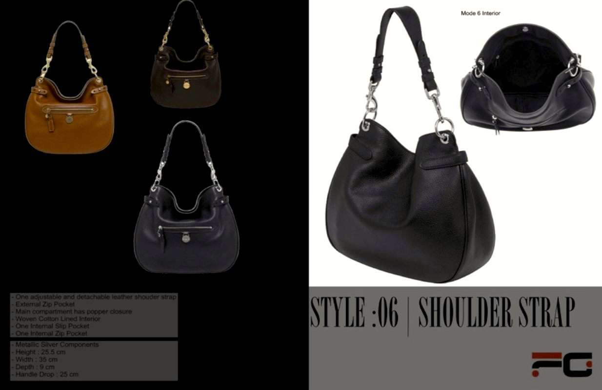 Leather ladies handbag with spacious interior