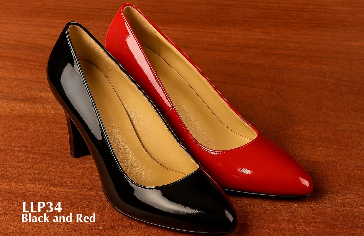 LLP34-Black-red-ladies-pump-shoe