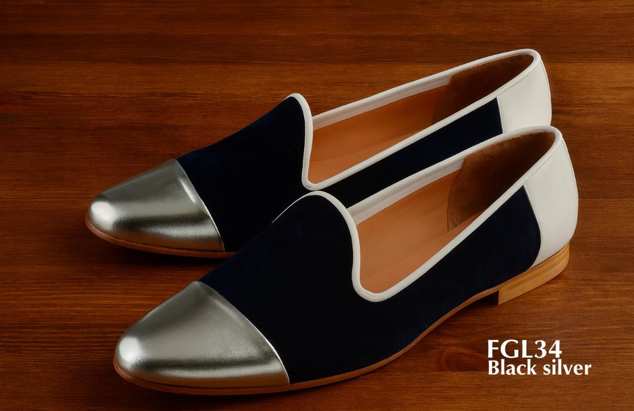FGL34-Ladies-black-silver-velvet-slippers