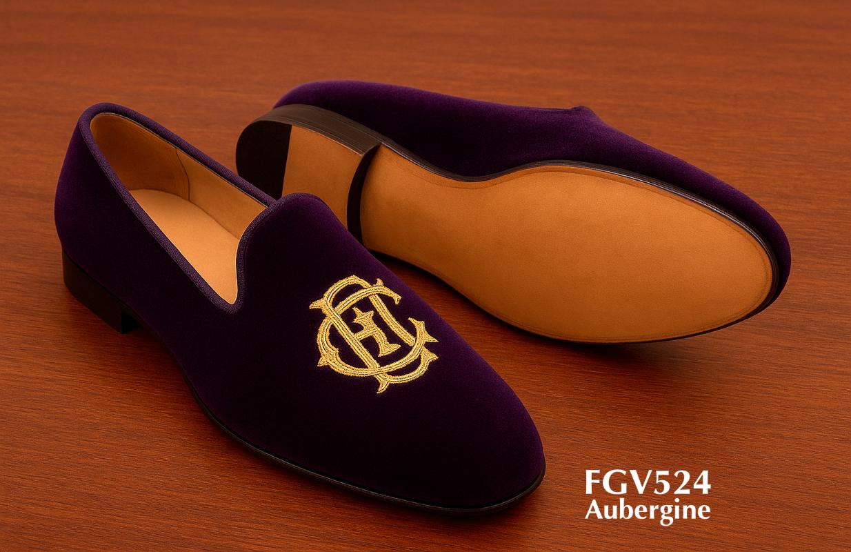 fgv492+gold+crown+wedding+velvet+slipper+violet+fg