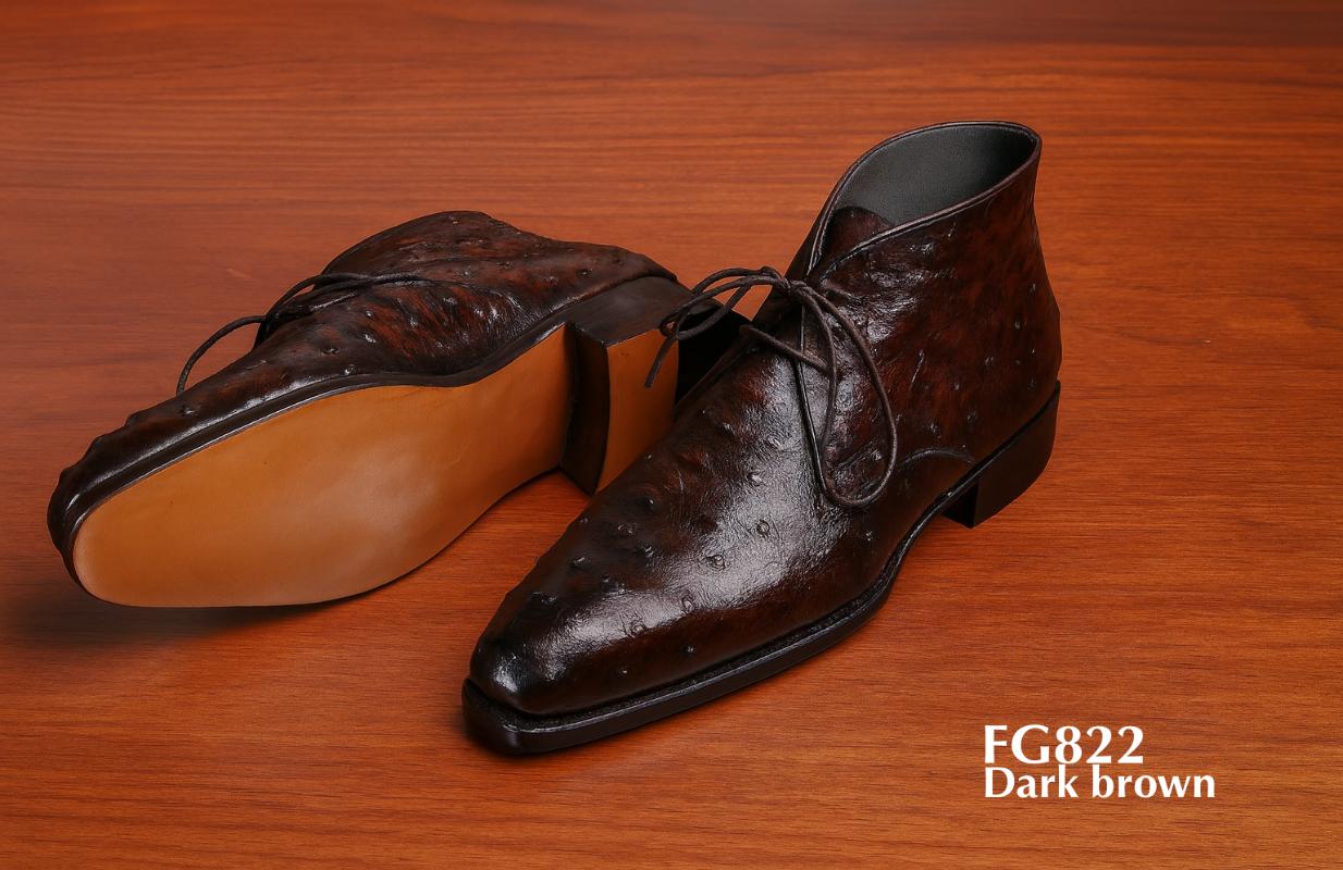FG822-dark-brown-ostrich-leather-chukka-boots