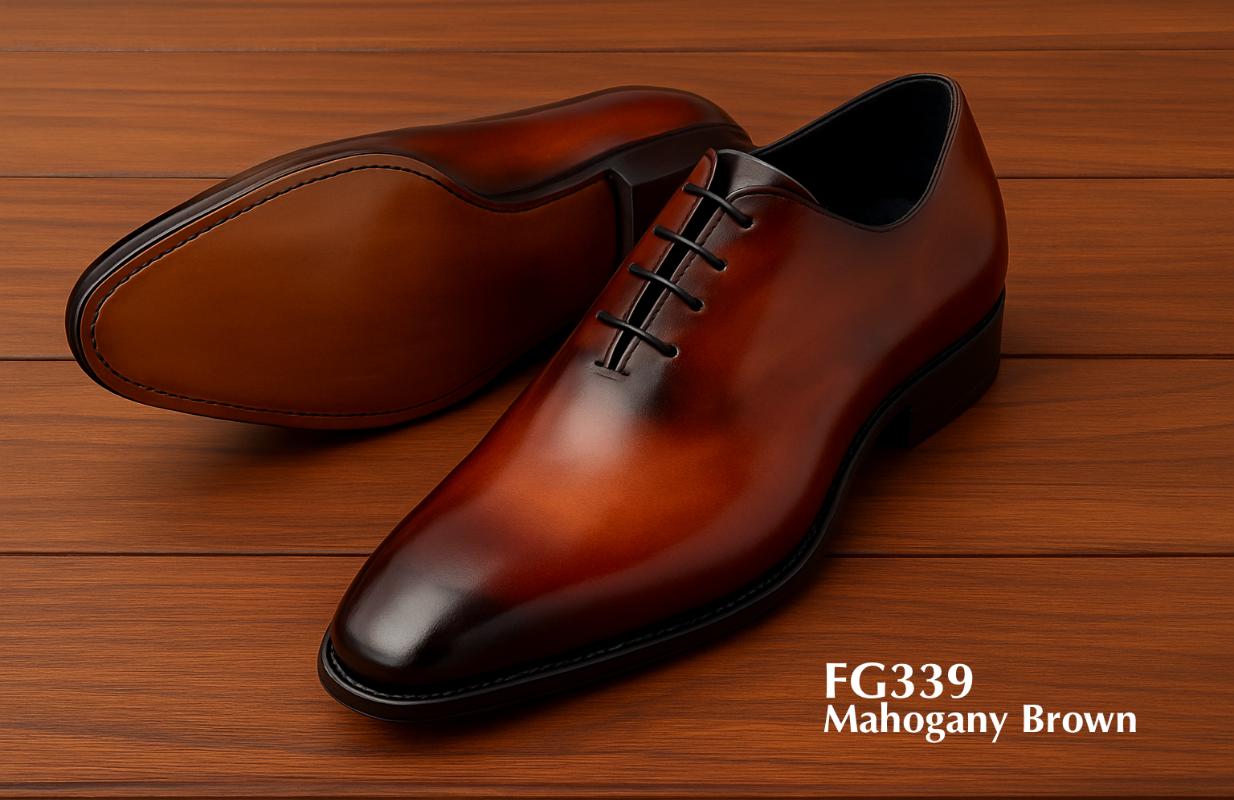 two tone hand painted patina leather shoe