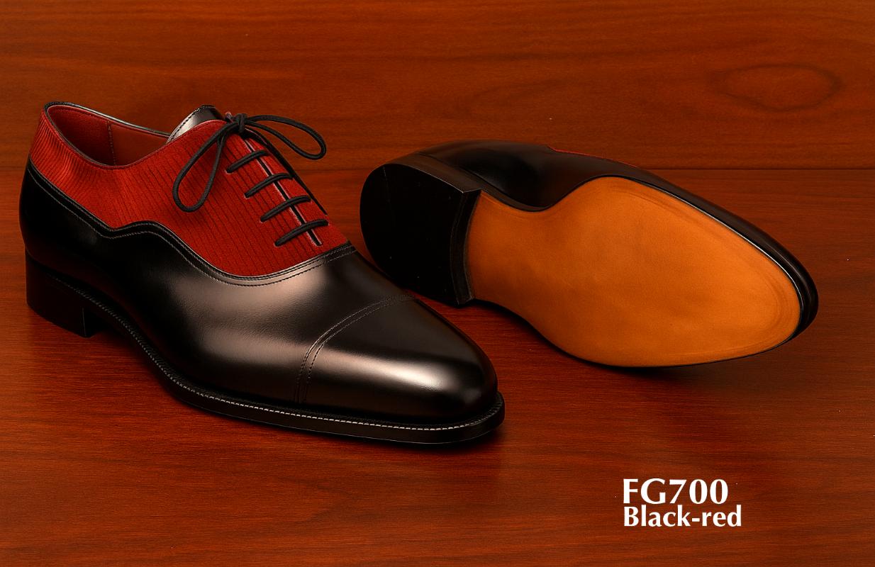 red and black fashion oxford leather shoe