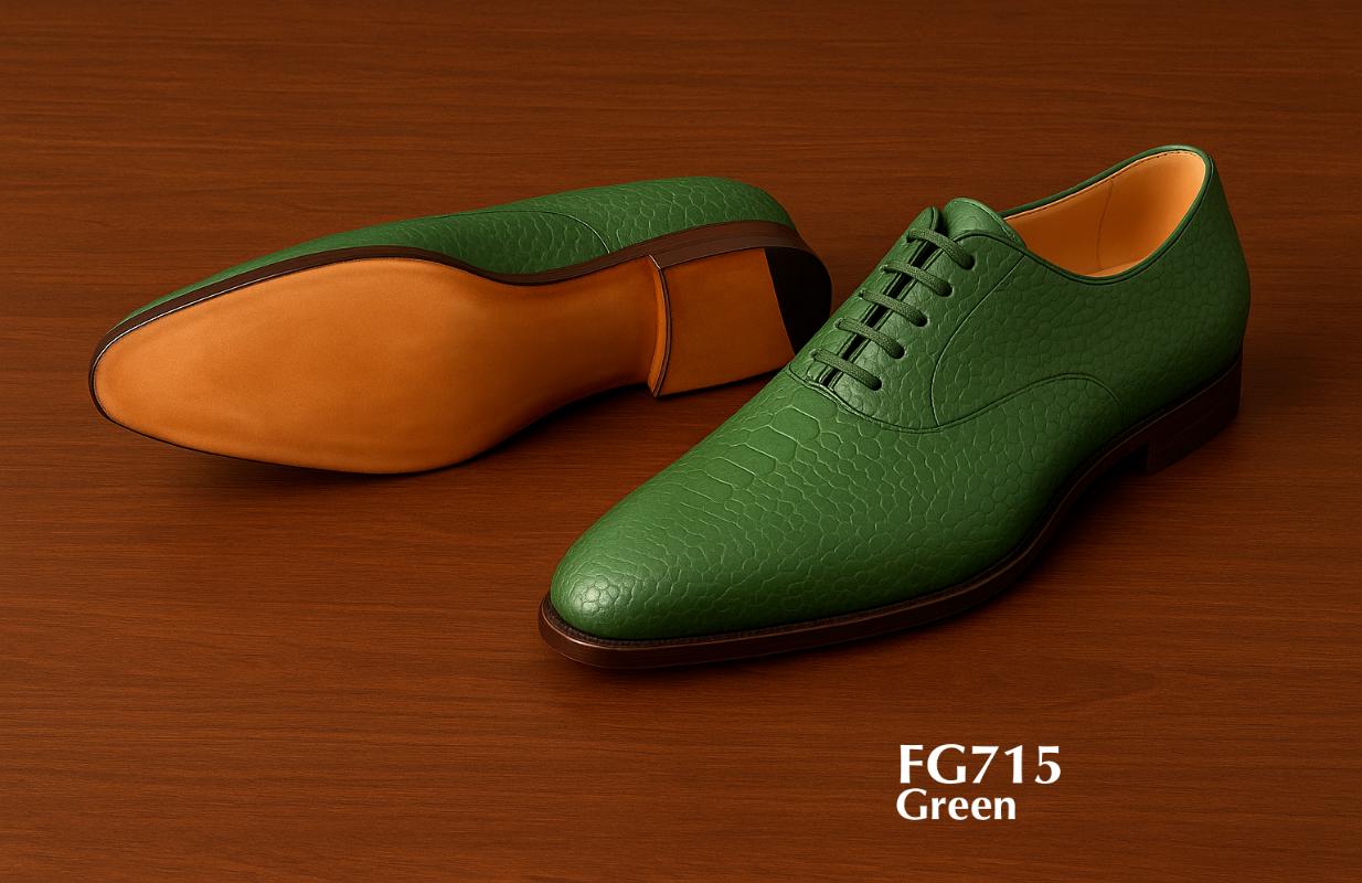 lizard green leather dress shoe