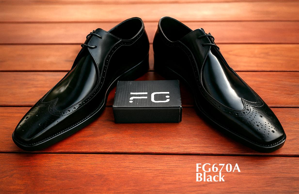 patent leather full brogue dress shoe