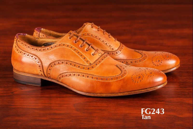 tan brogue shoes FG243