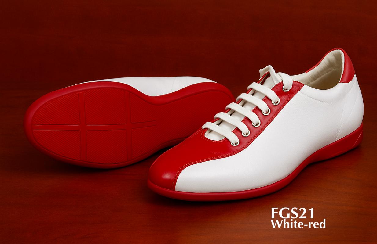 FGS21 red white leather sports fashion sneakers