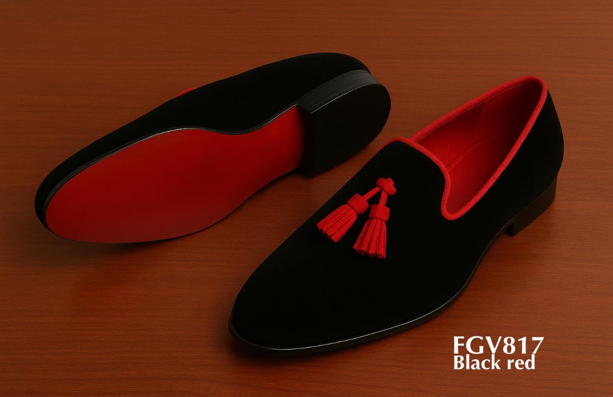 Black+red+combination+loafers+redsole+FGV817